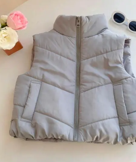 Cross LIne half Jacket  Beige foe girls o