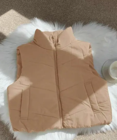 Cross LIne half Jacket  Beige foe girls o