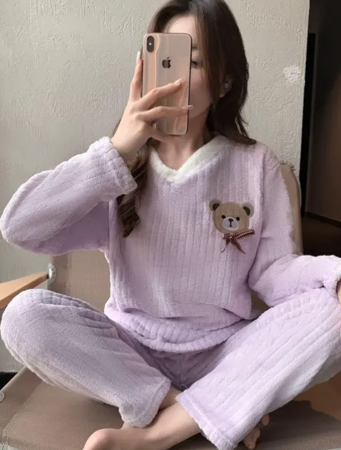 premium wool night wear dress women's