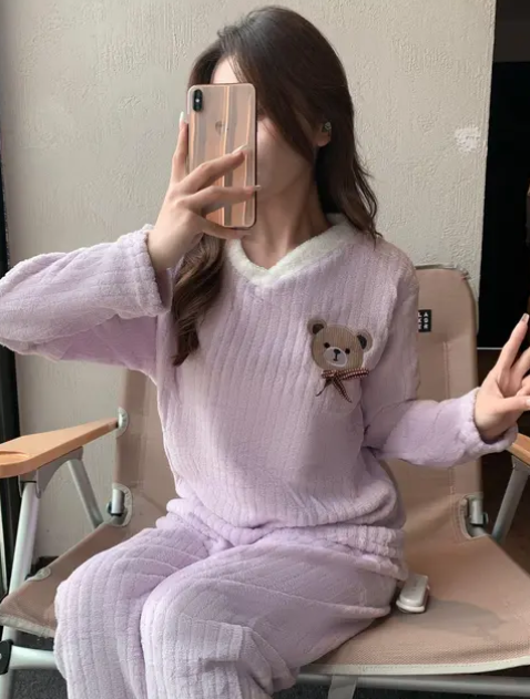premium wool night wear dress women's