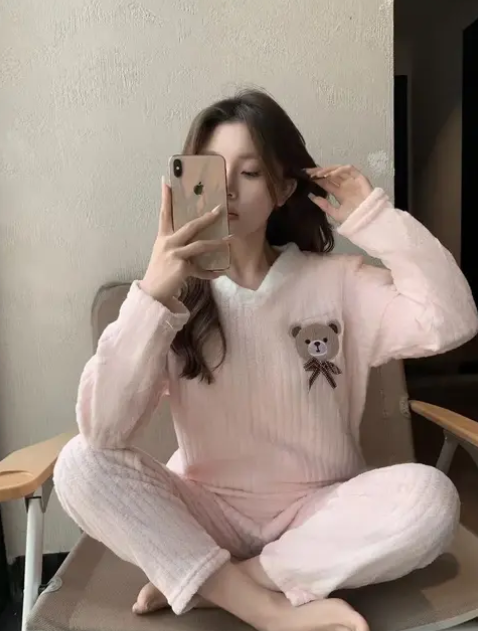 premium wool night wear dress women's