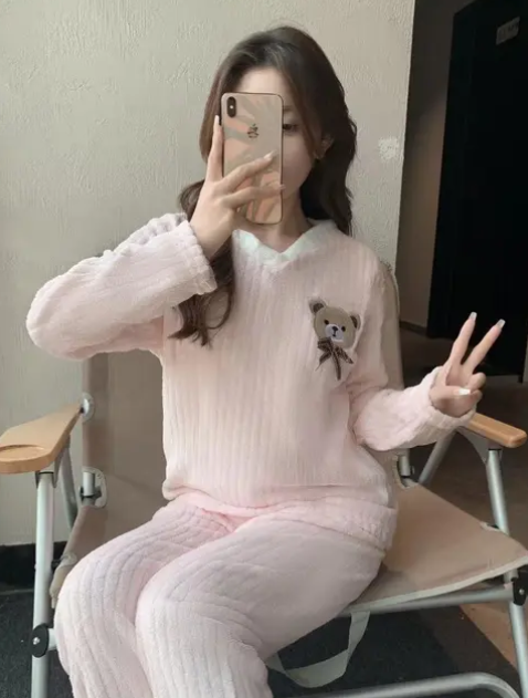 premium wool night wear dress women's