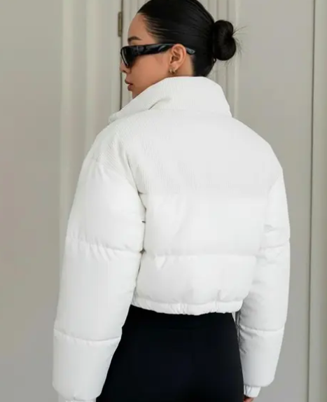 women's full sleeve white jacket
