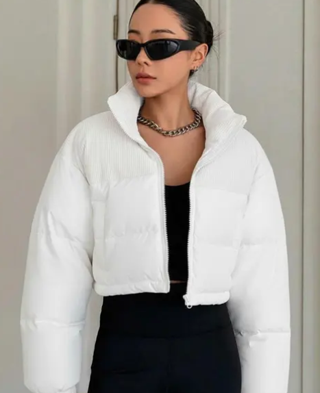 women's full sleeve white jacket