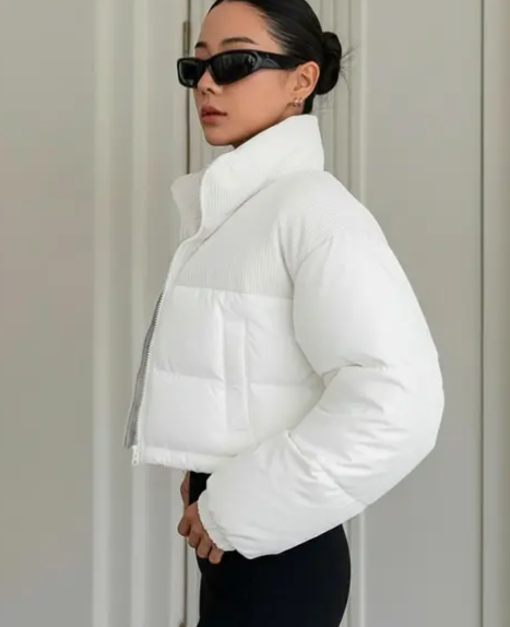 women's full sleeve white jacket